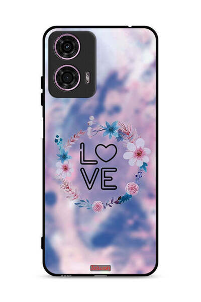 Tolwak غطاء حماية لهاتف موتورولا موتو جي 24 4G برسومات زهور الحب وخاتم فني