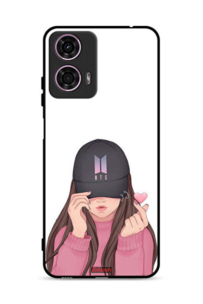 Tolwak غطاء حماية لهاتف موتورولا موتو جي 24 4G، فتاة تصنع سناب شات