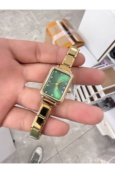 LOOQ Nomination Cord Rectangle Dial Women's Wristwatch with Stone Details