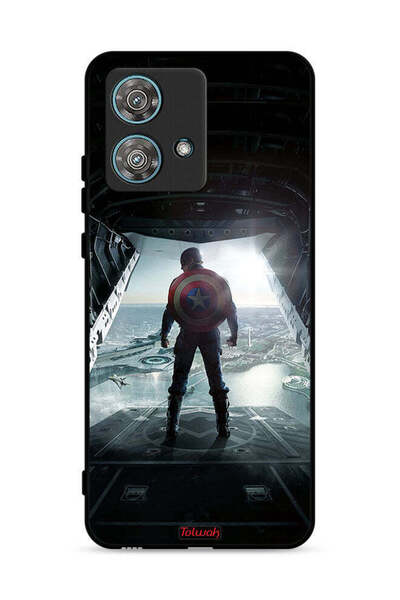 Tolwak غطاء حماية لهاتف موتورولا إيدج 40 نيو 5G بتصميم صورة كابتن أمريكا