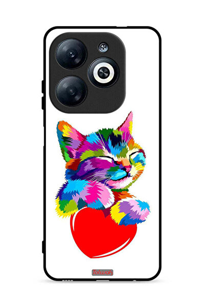 Tolwak غطاء حماية لهاتف إنفينيكس سمارت 8 4G بتصميم قطة ملونة