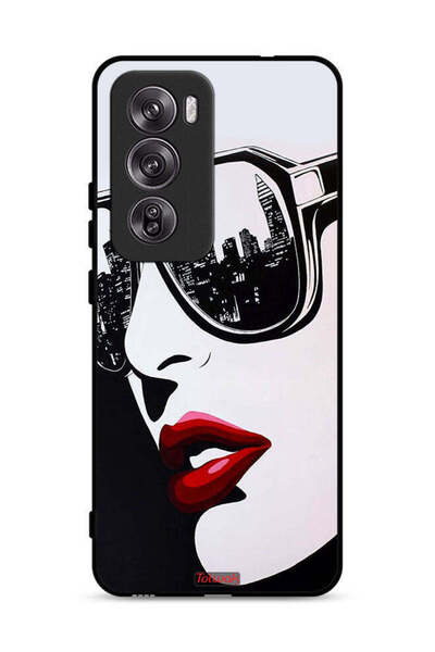 Tolwak غطاء حماية Oppo Reno12 Pro 5G بوجه فتاة فن تجريدي