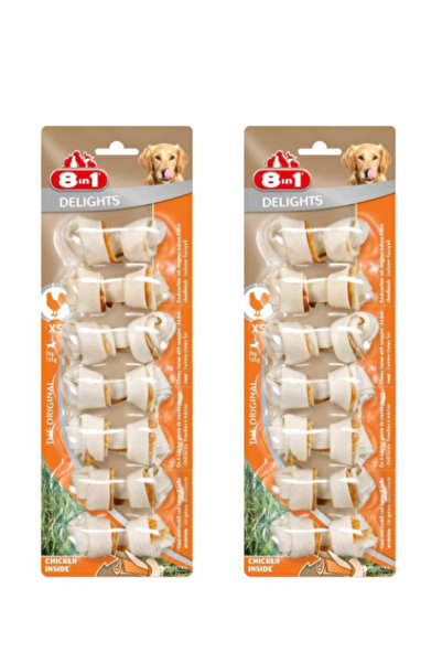8in1 Delights Bones Tavuklu Düğümlü Köpek Ödül Kemiği (XS) 84Gr X 2 Adet