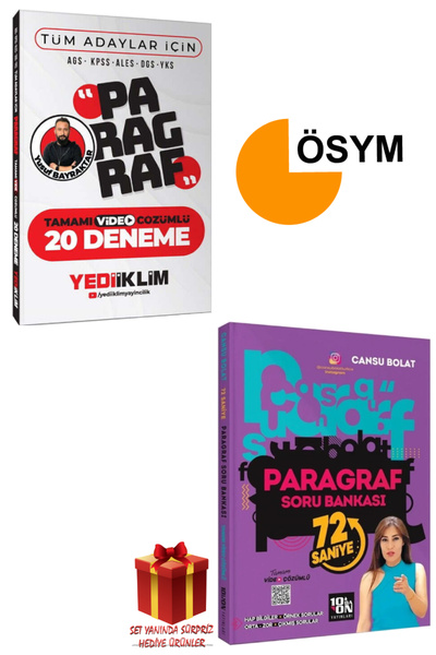 Yediiklim Yayınları 2026 Yediiklim Paragraf Deneme Sınavları+Cansu Bolat Para...
