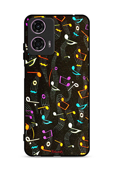Tolwak غطاء حماية لهاتف موتورولا موتو جي 24 4G بنمط قماش موسيقي