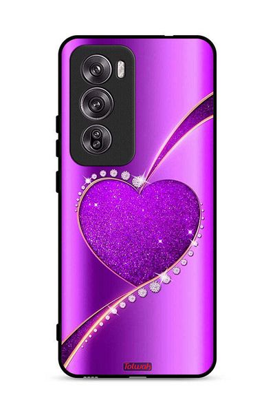 Tolwak غطاء حماية لهاتف Oppo Reno12 Pro 5G بنقشة قلب لامعة