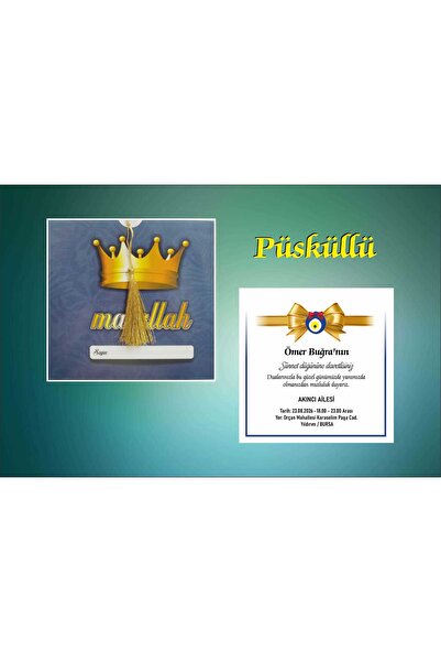 by-za davetiye Beyza Davetiyecilik sünnet Davetiyesi (50 ADET baskısız )