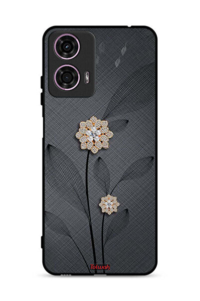 Tolwak غطاء حماية لهاتف موتورولا موتو جي 24 4G بنقشة زهور ماسية