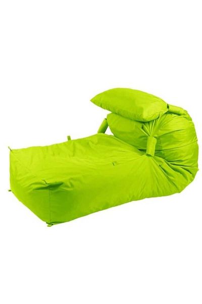 Pufrelax Fotoliu Yoga XL si Perna, Material impermeabil - Verde neon