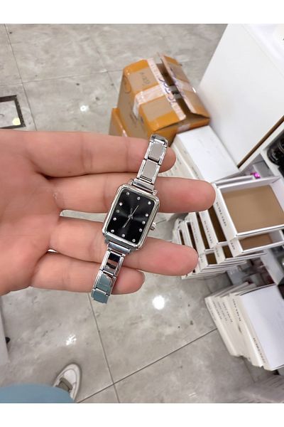 LOOQ Nomination Cord Rectangle Dial Women's Wristwatch with Stone Details