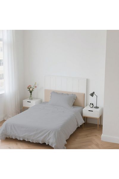 kesenegore 3 Piece Elastic Sheet Ranforce Fabric Ruffled Single Duvet Cover Set