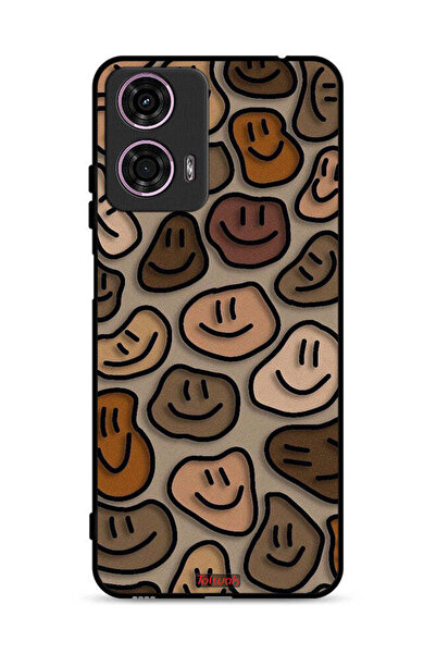 Tolwak غطاء حماية لهاتف موتورولا موتو جي 24 4G برسومات وجوه مبتسمة