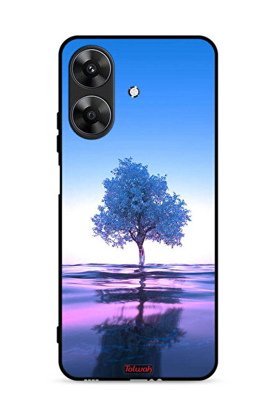 Tolwak غطاء حماية لهاتف Realme Note 60 4G بتصميم شجرة نيون وانعكاس مائي فني رقمي