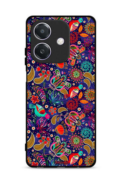 Tolwak غطاء حماية لهاتف Oppo A3x 5G بنقشة أوراق طيور وزهور ملونة