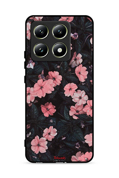 Tolwak غطاء حماية لهاتف شاومي 14T 5G - لون الخوخ والورود الصغيرة