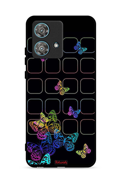 Tolwak غطاء حماية لهاتف موتورولا إيدج 40 نيو 5G بنقشة فراشات ملونة