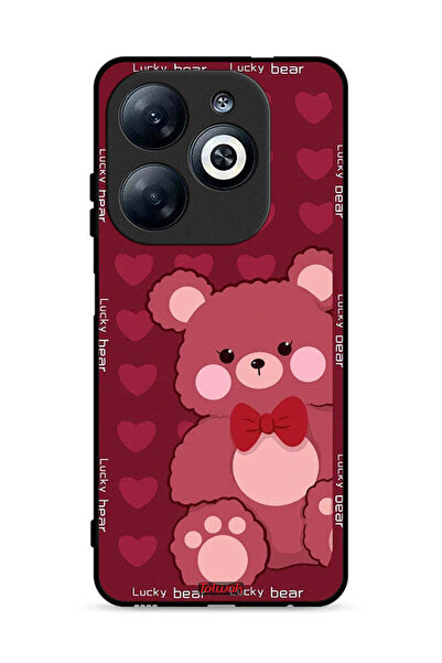 Tolwak غطاء حماية لهاتف Infinix Smart 8 4G بطبعة الدب المحظوظ