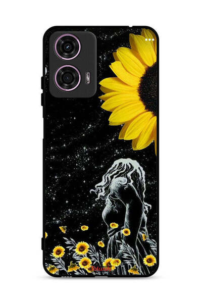 Tolwak Motorola Moto G24 4G Protective Case Cover Girl Look At Moon Art