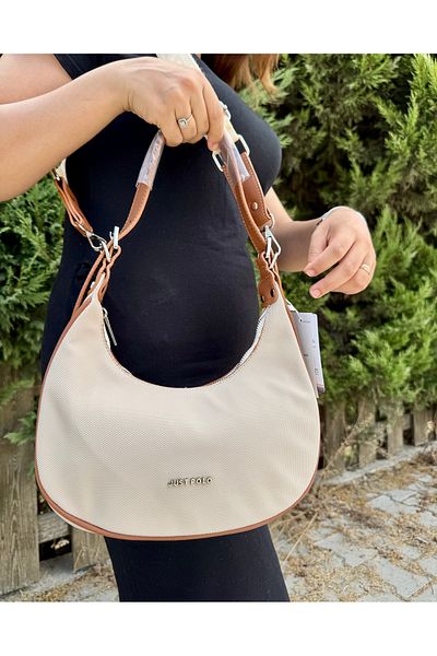 Just Polo Women's Cream Tan New Season Waterproof Hand & Shoulder and Cross Strap Bag Shopper