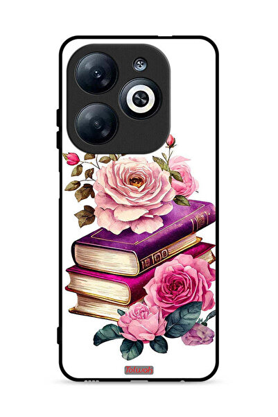 Tolwak غطاء حماية لهاتف إنفينيكس سمارت 8 4G بنقشة الورود والكتب