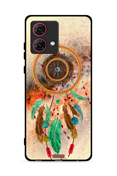 Tolwak غطاء حماية لهاتف موتورولا موتو جي 84 5 جي بنقشة ريش ماندالا معلق