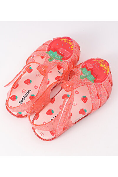 SAPS Sandals with Strawberry Applique - Red
