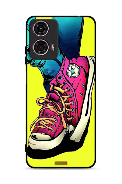 Tolwak غطاء حماية لهاتف موتورولا موتو جي 24 4G - حذاء قماشي - فن