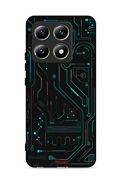 Tolwak غطاء حماية لهاتف Xiaomi 14T 5G دوائر فنية رقمية بسيطة شاشات متعددة