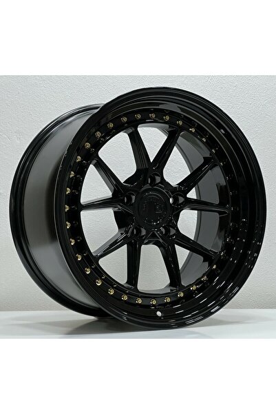 SLK -8123 9.5*19 5*120 ET33 72.56 GLOSS BLACK+GOLD RIVETS