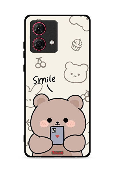 Tolwak غطاء حماية لهاتف موتورولا موتو جي 84 5 جي برسومات الدب المبتسم