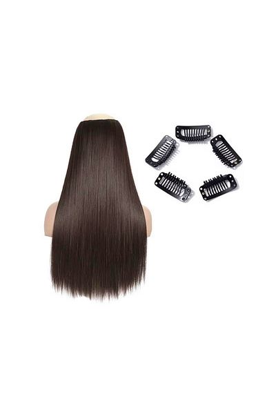 animis beauty Extensii de păr SATIN, drepte, împletite cu 5 clipsuri, 60 cm, fibră sintetică cu aspect