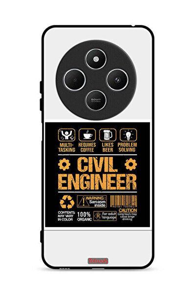 Tolwak غطاء حماية لهاتف شاومي ريدمي 14R 5G، ملصق مهندس مدني