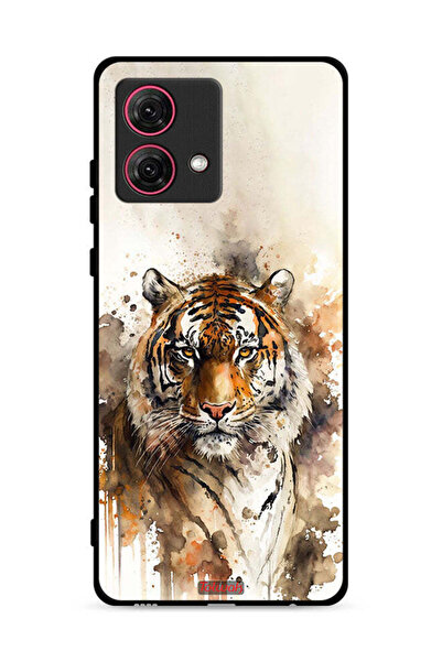 Tolwak غطاء حماية موتورولا موتو جي 84 5 جي بطبعة فن تجريدي من جلد الفهد