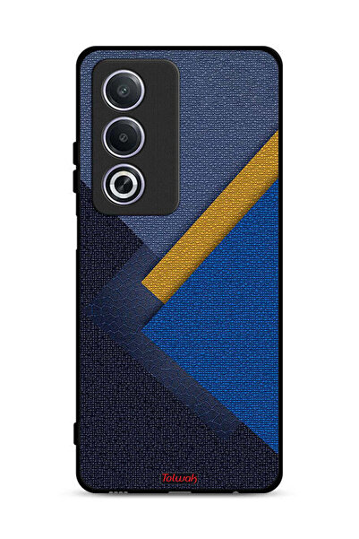 Tolwak غطاء حماية لهاتف Oppo A3 Pro 5G بنقشة مثلثات جلدية