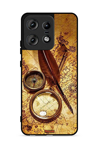 Tolwak Motorola Edge 50 Pro 5G Protective Case Cover Vintage Compass