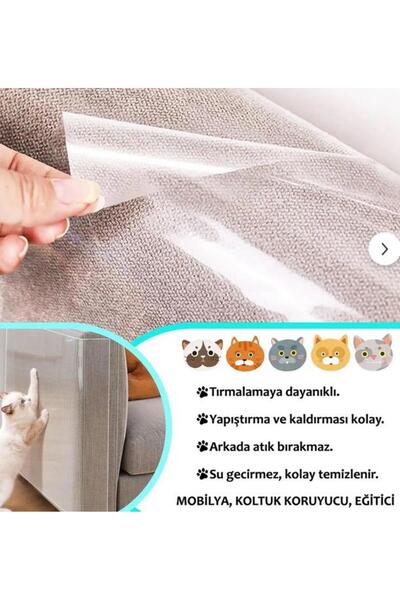 StickerArt Kedi Koltuk Mobilya Koruyucu Tırmalama Caydırıcı Parlak Kendinden ...