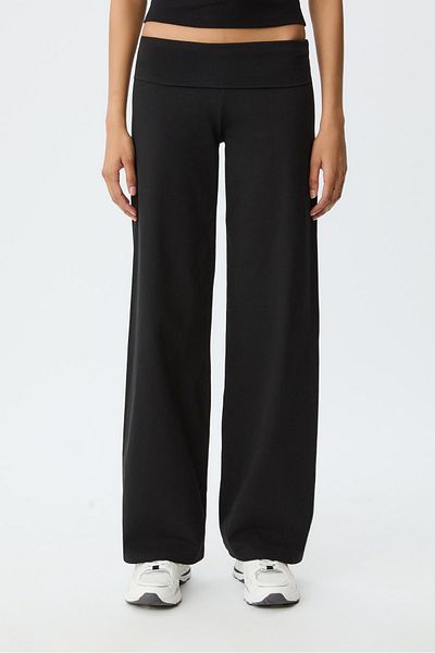 Stradivarius Straight fit trousers with fold-over waist