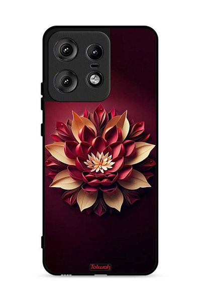 Tolwak Motorola Edge 50 Pro 5G Protective Case Cover Flower Abstract Design