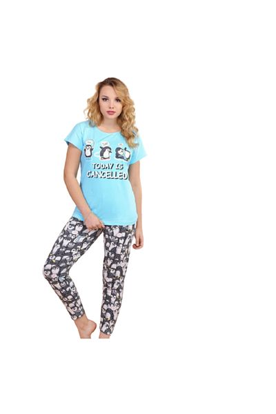 Generic Women's short-sleeved cotton pajamas