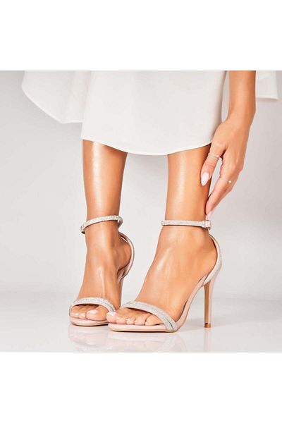 Joana Women's Sandals with Rose Gold Heels Made of Eco-Leather Atnosya