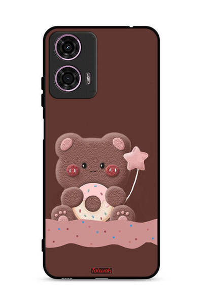 Tolwak غطاء حماية لهاتف موتورولا موتو جي 24 4G بطبعة دب دونات