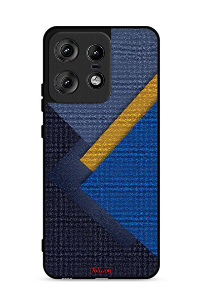 Tolwak غطاء حماية لهاتف موتورولا إيدج 50 برو 5G بنقشة مثلثات جلدية