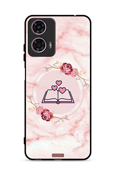 Tolwak غطاء حماية لهاتف موتورولا موتو جي 24 4G، رسمة قلوب ثلاثة على كتاب