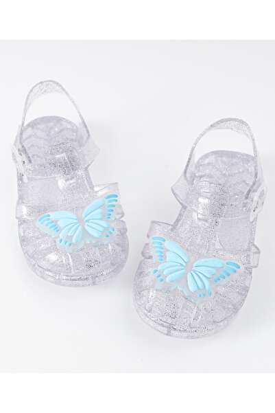 SAPS Glittery Sandals with Butterfly Applique - Blue