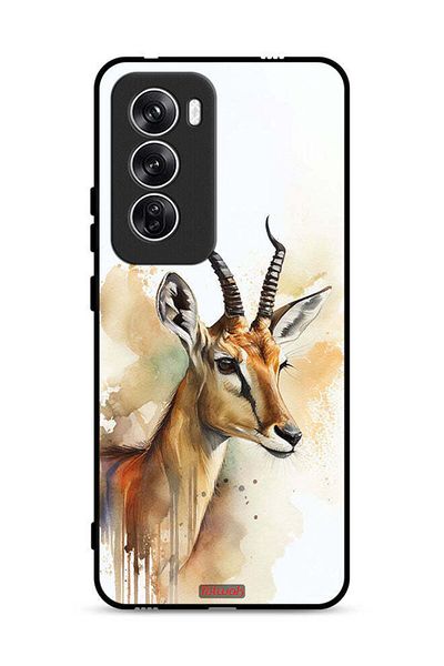 Tolwak غطاء حماية Oppo Reno12 5G بتصميم فن تجريدي للغزلان