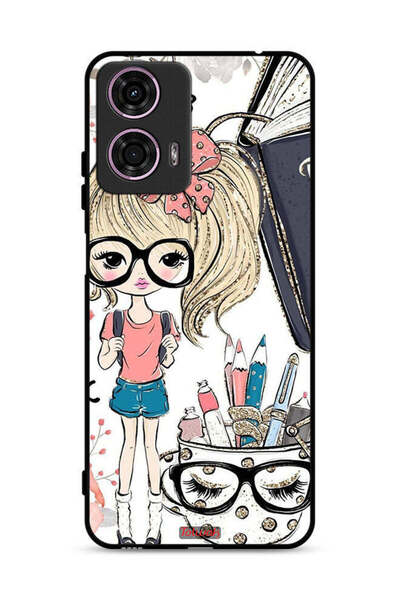 Tolwak غطاء حماية لهاتف موتورولا موتو جي 24 4G برسومات فتاة وحيد القرن