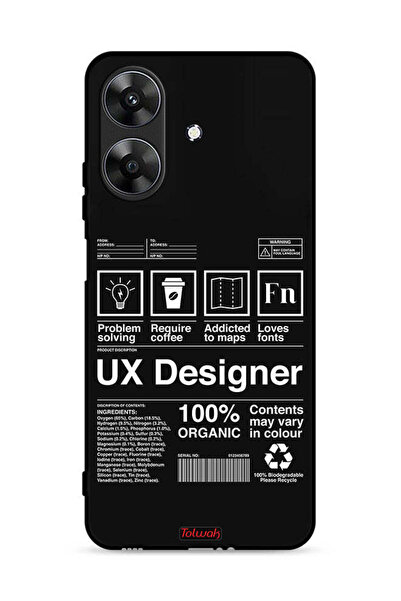 Tolwak غطاء حماية لهاتف Realme Note 60 4G، ملصق مصمم لتجربة المستخدم