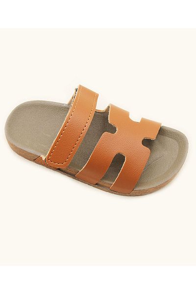 SAPS Solid Slip On Sandals - Brown