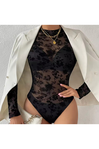 randevu Body cu mânecă lungă cu imprimeu floral