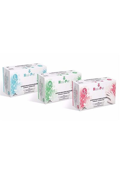Has-Pet Haspet Latex Powder-Free Examination Gloves Set of 300 Small-Small (3Pk*100)